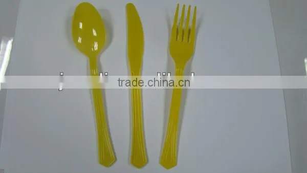 plastic cutlery set,yellow plastic cutlery