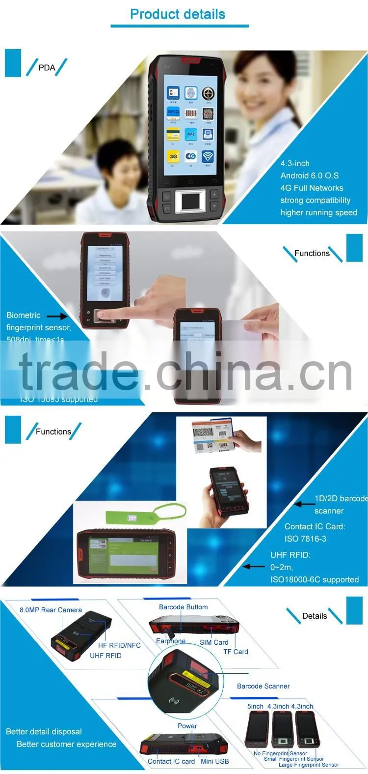 WiFi data collector access control fingerprint reader scanners prices