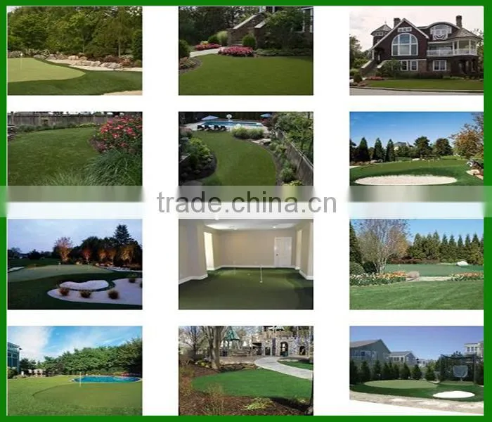 Chinese factory landscape artificial grass with straight and curled yarn