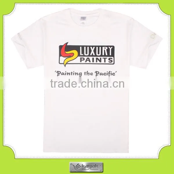 crew neck short sleeve white cotton promotional tshirt