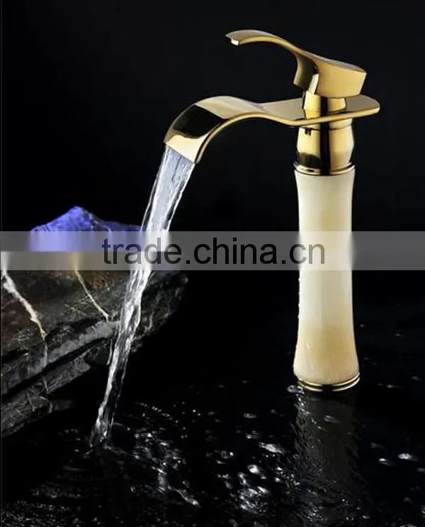 2014 New design waterfall faucet for basin,Aureate faucet,golden faucet