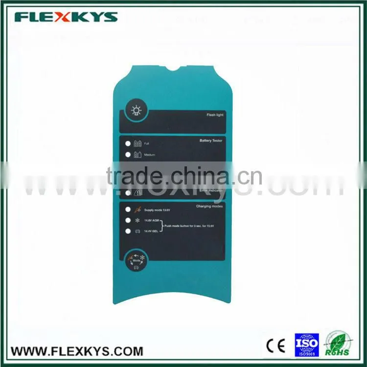 Factory exported directly Membrane Label with LED Lights Display Window for Battery Charger