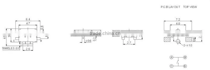 normally closed tact switch TS-1114EM for SMT
