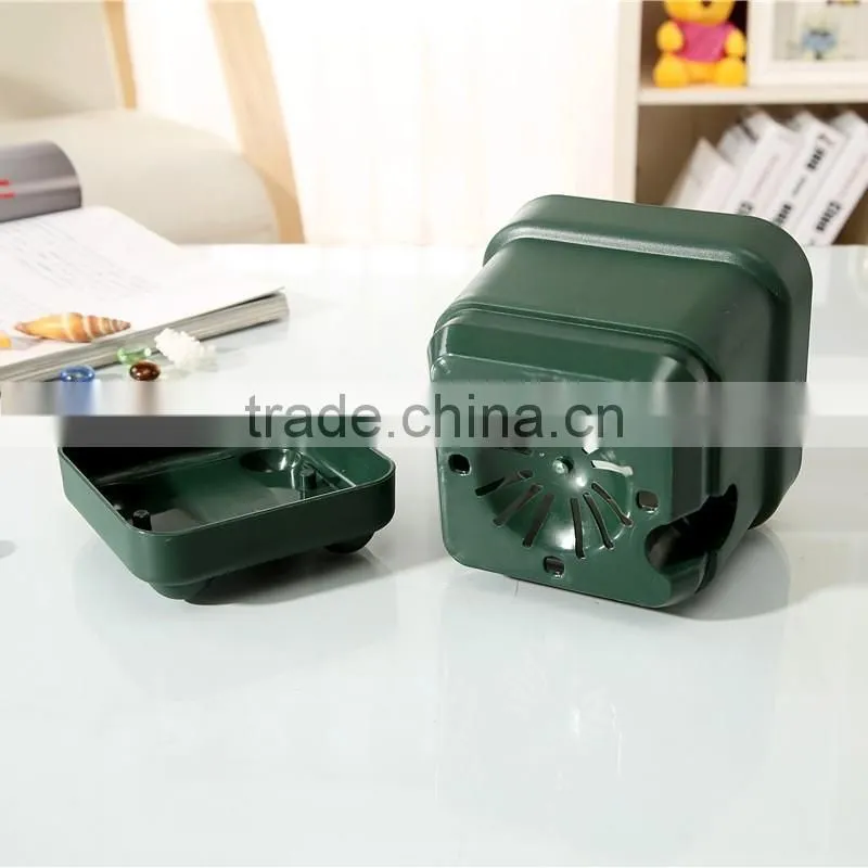 dark green square Plastic Flower Pot for Vegatables