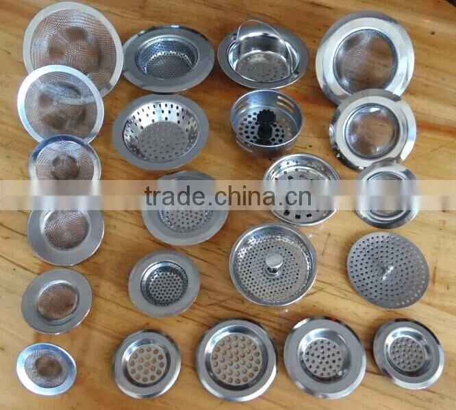 Sets of Stainless Steel Mesh Sink Strainer Drain Stopper Trap Kitchen Bathroom New Type