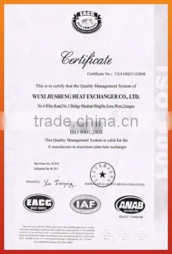 China manufacture aluminum plate-bar air cooled cool core in brazing construction