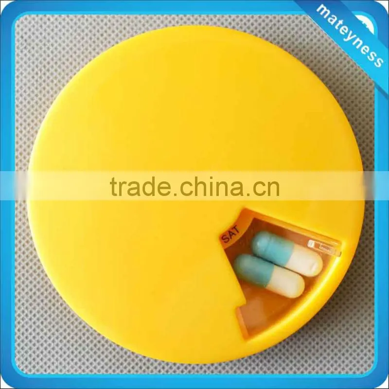 Colorful 7 Days Round Shape Pill Box
