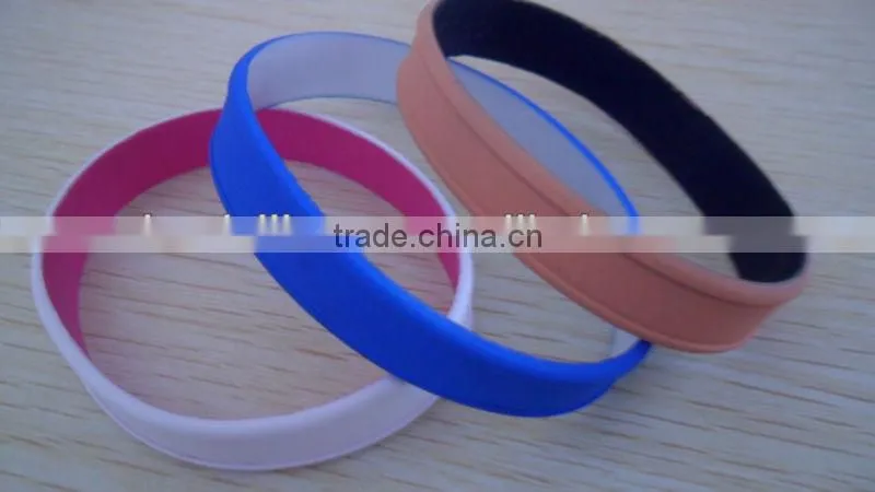 Colorful Different Custom ink color Silicon rubber bracelets