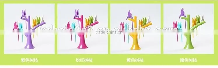 CY119 Plastic Creative Fruit Fork Bird Tree Decorative Household Daily Necessities Dessert Forks