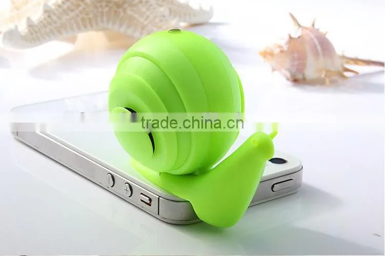2015 New Arrival Best Present Gift Mini Speaker Snail Shape Mini Speaker Which Could Be Stand For Mobile Phones