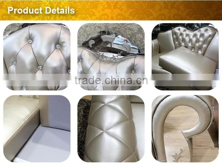 SF017 master king size cow leather sofa with stainless steel legs