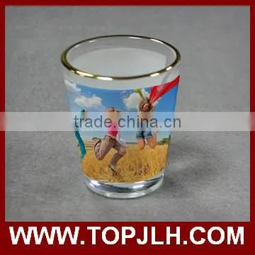Party favor heat press printed mini shot glass beer mug