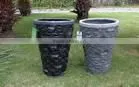 Fiberglass bronze color vase