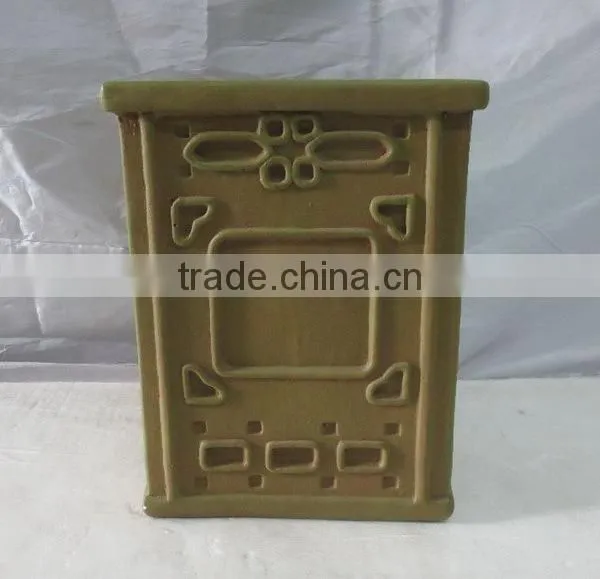 Garden fiberglass clay antique square stool
