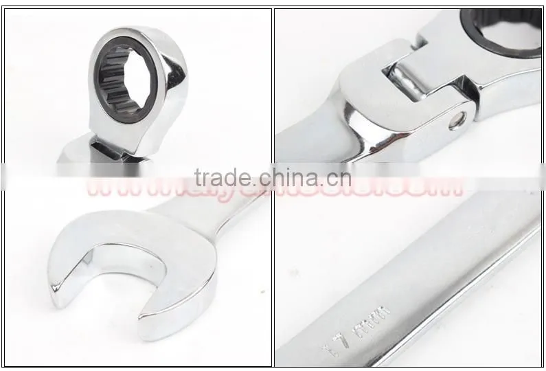 FLEXIBLE HEAD ratchet wrench set Combination spanner Kit Open Ended and Ratchet Ring Great Double Ended Combi Spanners