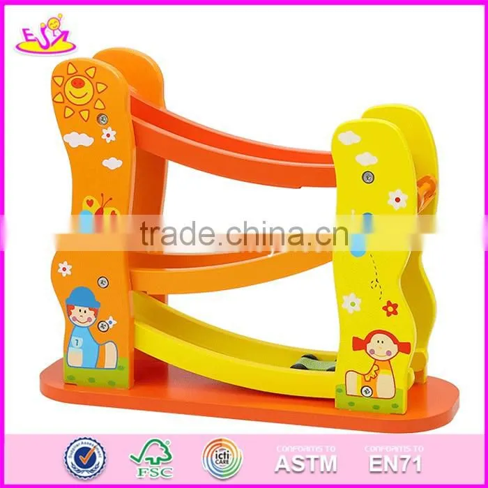 2017 new design 3 levels kids cartoon wooden toy race track W04E051