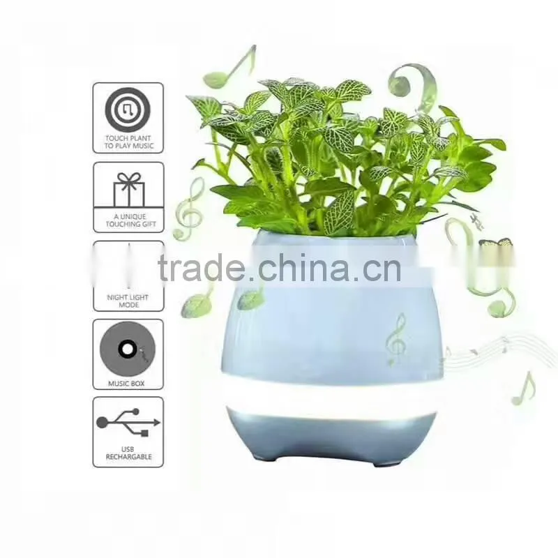 2017 new design high quality music playing buetooth speaker bonsai music flower pot
