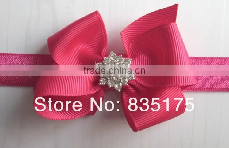 CF 0573 mini chic fuchsia knit bow ties for girls