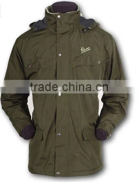 Mens waterproof jacket with nylon fabric for winter season ski wear