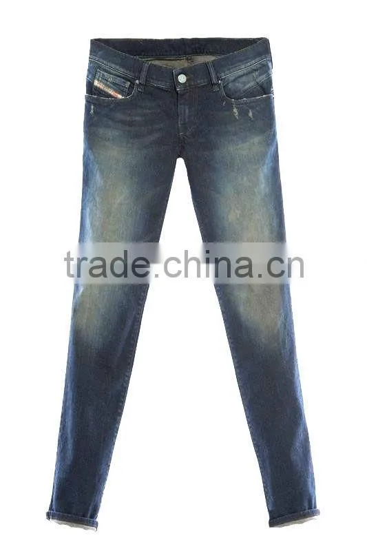 Latest Fashion Pencil Jeans Long Denim Pants for Lady