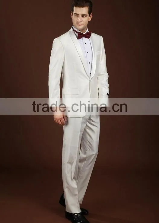 new wedding design white coat pant men suit