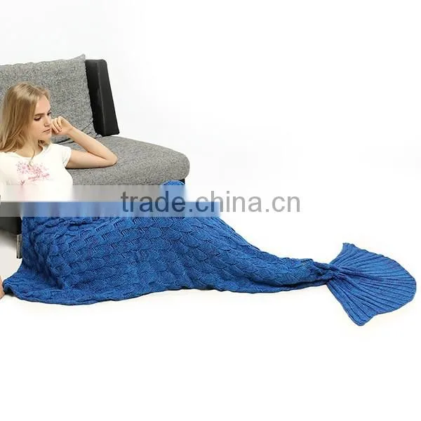 Soft Acrylic Adult Kids Mermaid Tail Blanket With Scale