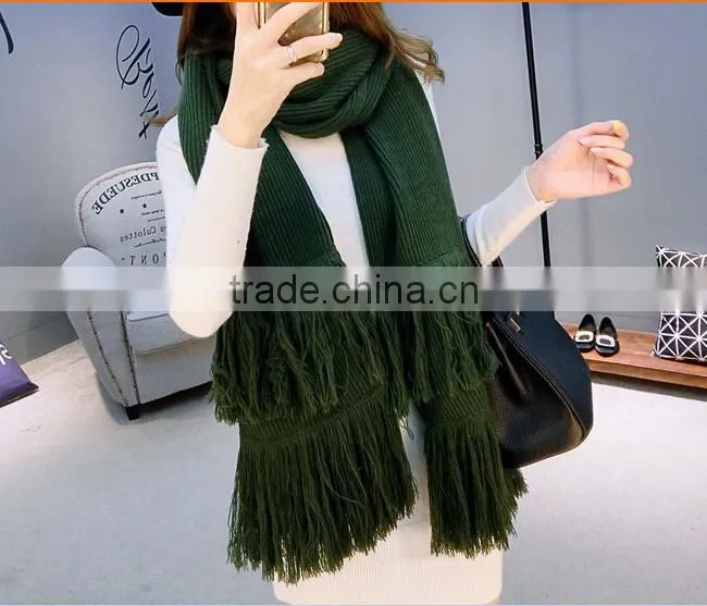 2015 2016 modern handmade big thick acrylic wool trendy knitting scarf