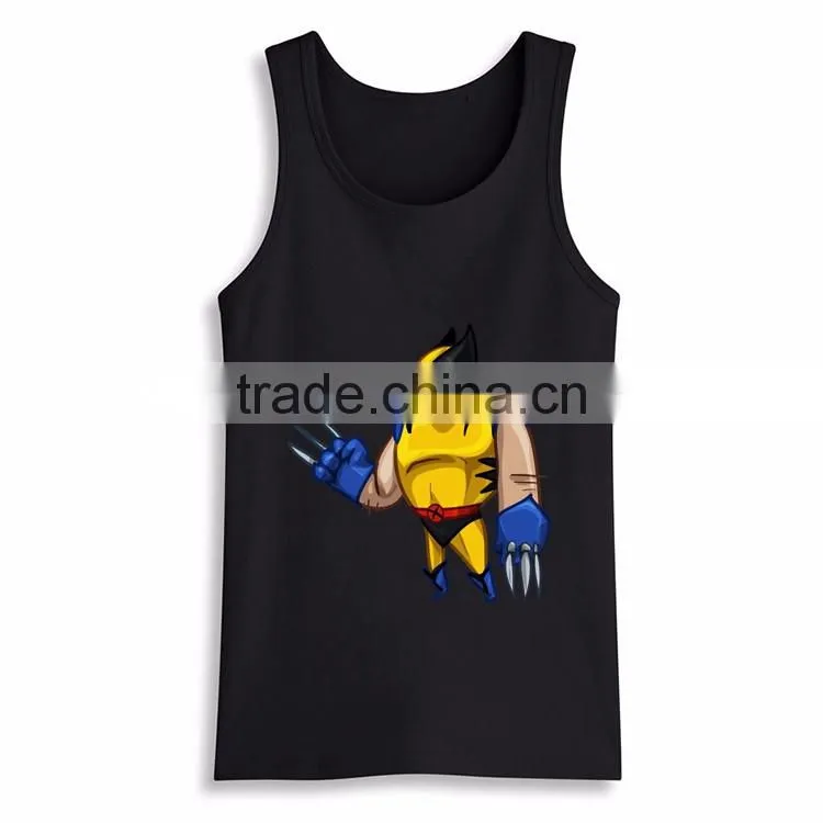 Fashion Latest Design Print Bulk Mens Sleeveless Tank Top Tee White T-shirts