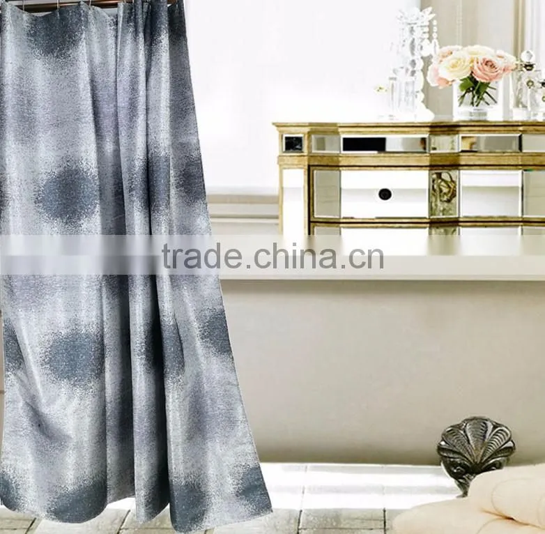 Silvery Gray Waterproof Polyester Nautical Shower Curtains For Bathroom