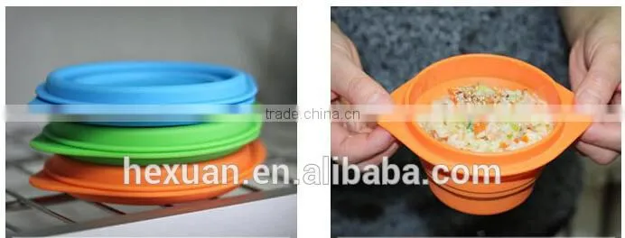 OEM, many colors,Silicone Baby Suction Bowls with Lid,kids silicone bowl