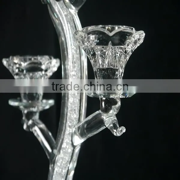 new type crystal candle holder centerpieces inside have small diamond on pillar