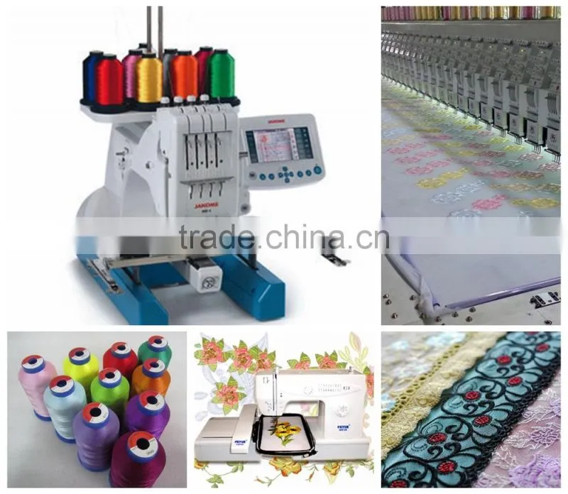 high tenacity 5000m dope dyed 100% polyester for bag closing embroidery thread
