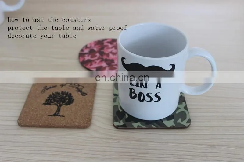 MDF coasters sublimation blank table mats wood tea coasters with custom logo