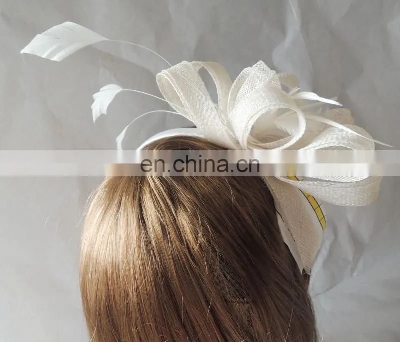 NEW HOT Feather Fascinator Headband Ivory for women