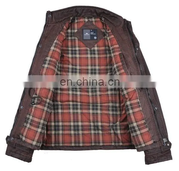 2015 New Leather Motorbike Men Denim Jackets