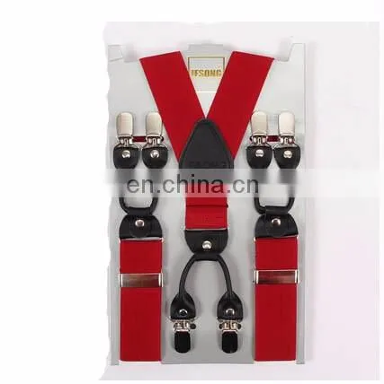 2017 yiwu fashion clip suspenders high quality men jeans suspenders