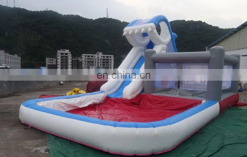2014 hot sell children inflatable pool with slide /inflatable water slip slide