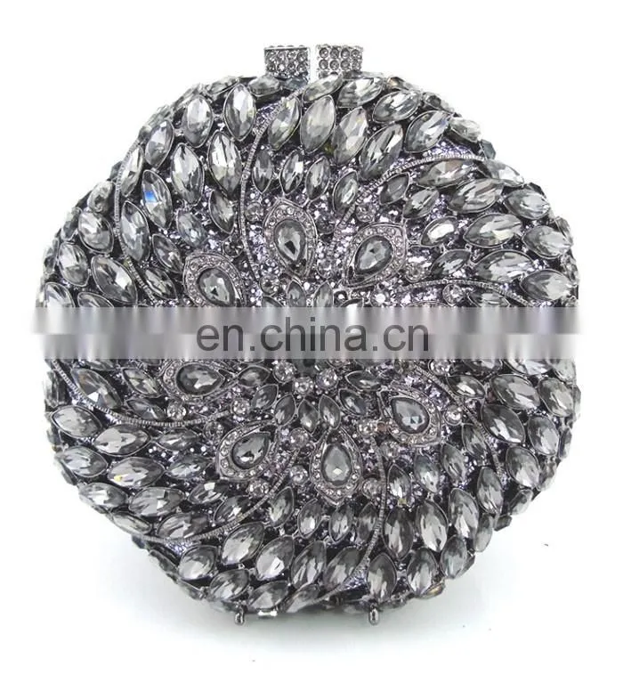 Black elegant rhinestone box clutch evening bags wedding bridal bags