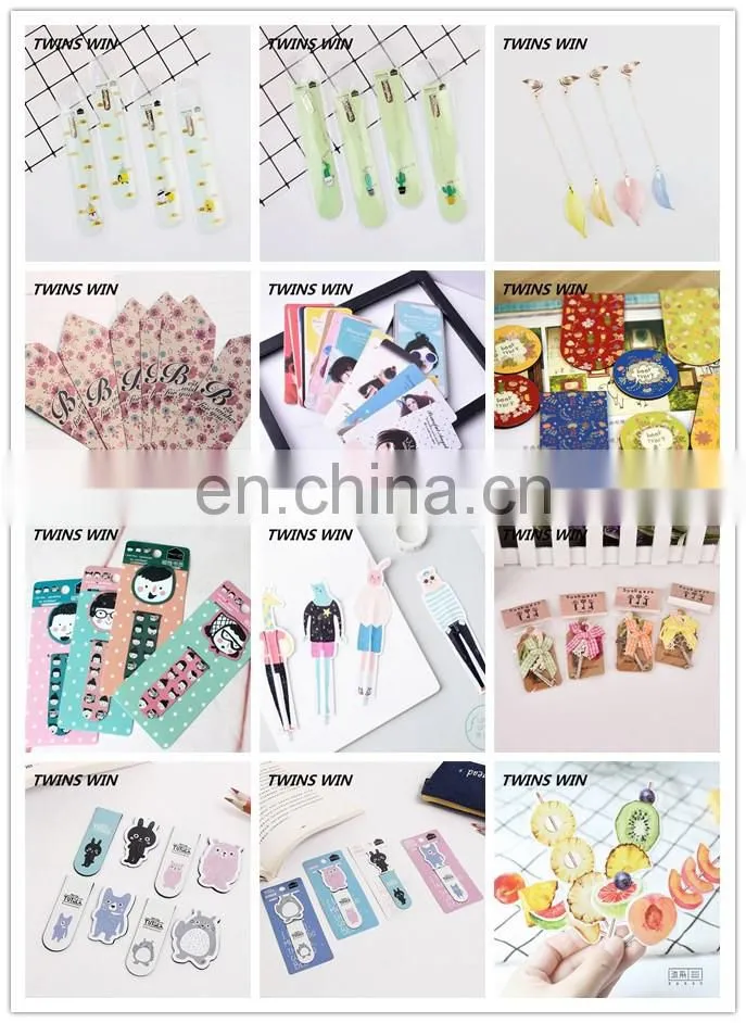 Hot sale popular creative school stationery supplies promotional free sample cartoon paper different fruit shaped bookmark clips