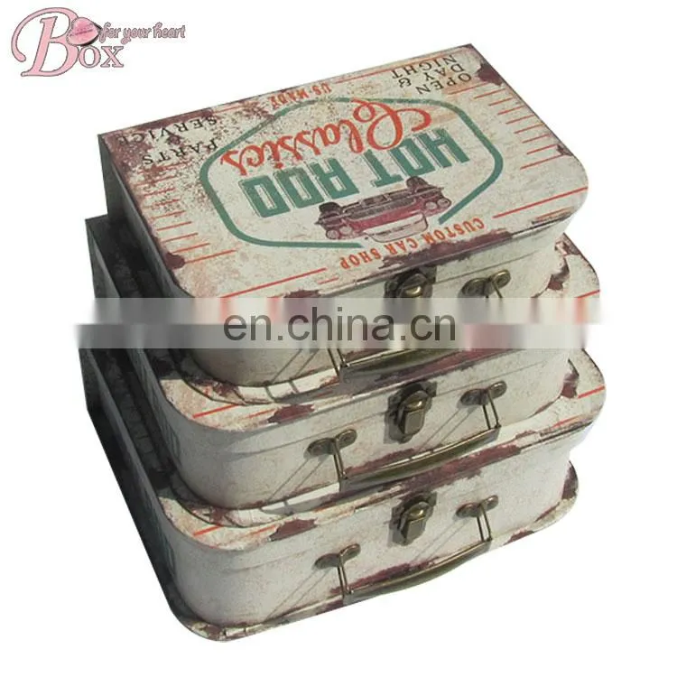 Kids Custom Cardboard Suitcase Gift Box with Lock