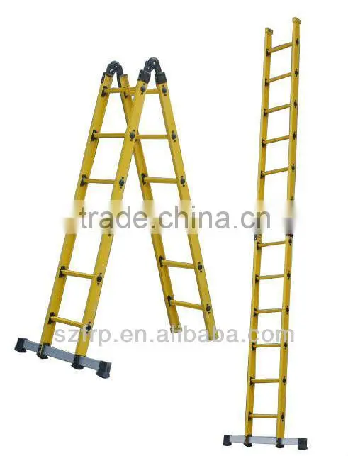 High strength FRP/GRP fiberglass folding ladder