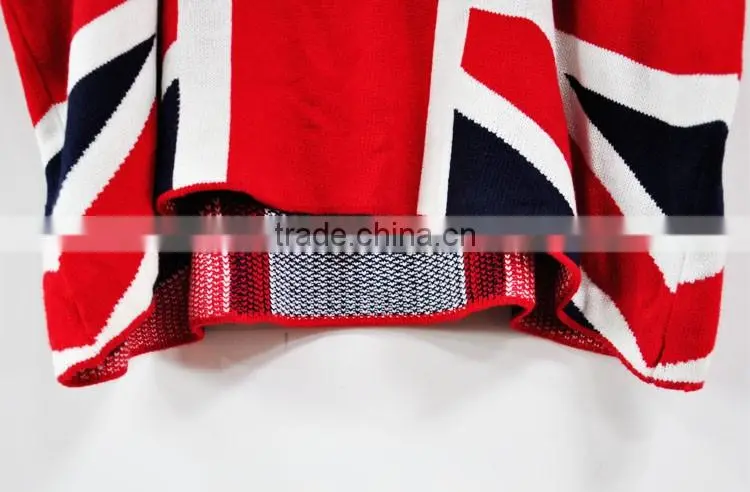 UK flag design woolen sweater designs for ladies