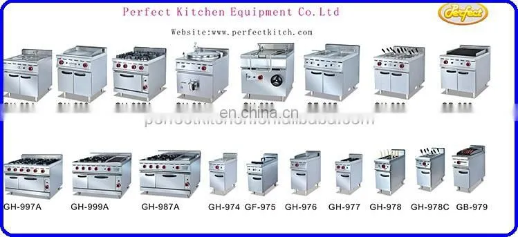 Commercial Restaurant gas 2 stove with cabinet for Hotel Kitchen equipment