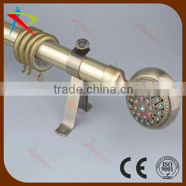 decorative plated bronze iron curtain pole