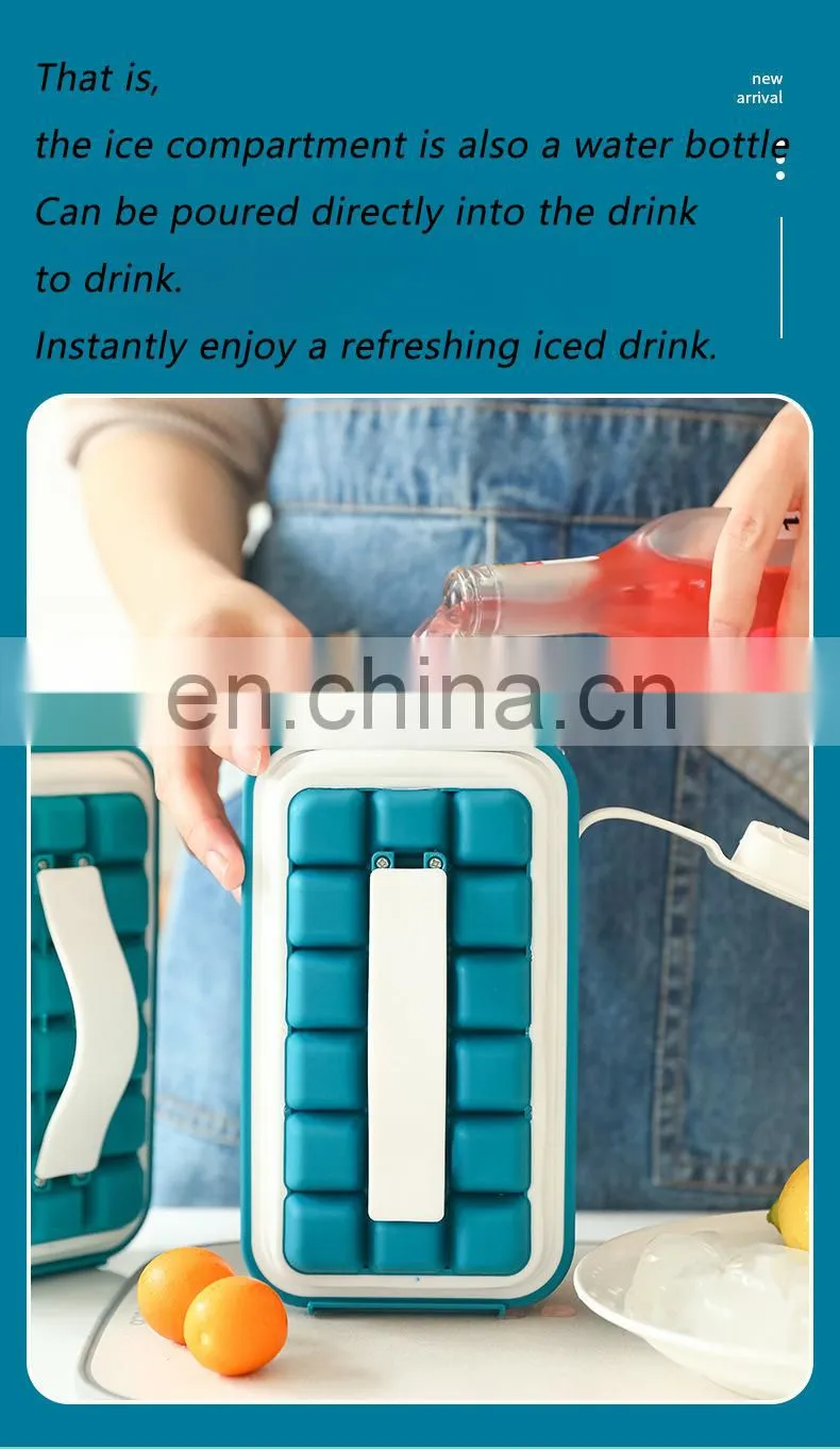 18 Grid Ice Ball Maker Kettle Kitchen Bar Accessories Gadgets Creative Ice Cube Mold 2 In 1 Multi-function Water bottle