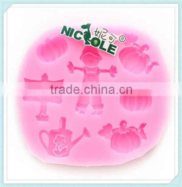 F0536 Nicole Hallowmas Pumpkin Silicone Molds For Cake Decorating Tool