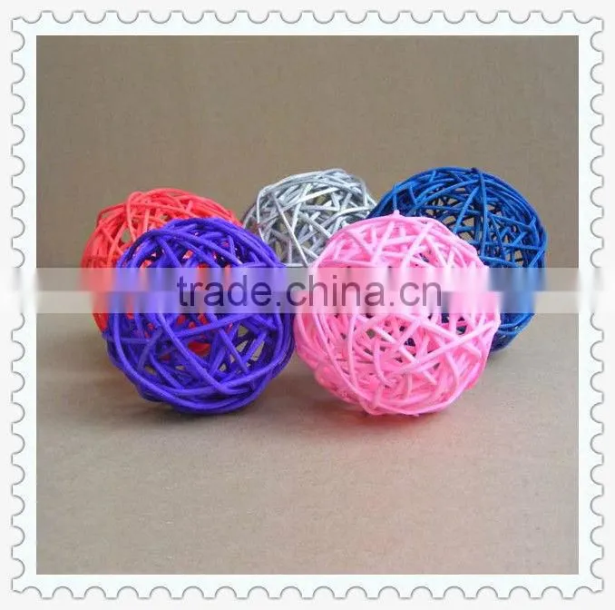 colorful handwoven natural rattan ball light