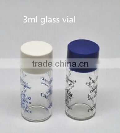 3ml glass test vial with plastic screw cap