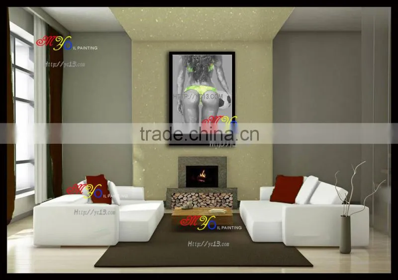 open hot sexi images for girls hand painted football star african women oil paintings YB-70