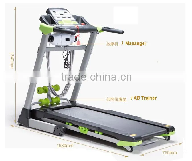 Electric treadmill with electric massage machine and sit up bench